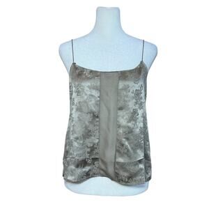 La Fee Verte Camisole Women M Silk Green Floral Babydoll Fairy Y2K Going Out Top